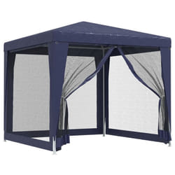 ) vidaXL Party Tent with Mesh Sidewalls Canopy Gazebo Multi Colours Multi Sizes - Blue, 250 x 250 x 245 cm (L x W x H