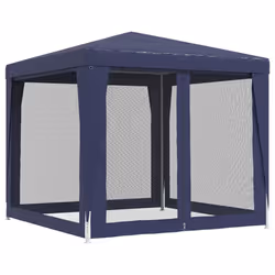 ) vidaXL Party Tent with Mesh Sidewalls Canopy Gazebo Multi Colours Multi Sizes - Blue, 250 x 250 x 245 cm (L x W x H - Additional view 4