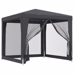 ) vidaXL Party Tent with Mesh Sidewalls Canopy Gazebo Multi Colours Multi Sizes - Anthracite, 250 x 250 x 245 cm (L x W x H