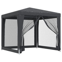 ) vidaXL Party Tent with Mesh Sidewalls Canopy Gazebo Multi Colours Multi Sizes - Anthracite, 250 x 250 x 245 cm (L x W x H