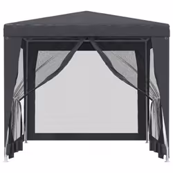 ) vidaXL Party Tent with Mesh Sidewalls Canopy Gazebo Multi Colours Multi Sizes - Anthracite, 250 x 250 x 245 cm (L x W x H