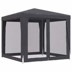 ) vidaXL Party Tent with Mesh Sidewalls Canopy Gazebo Multi Colours Multi Sizes - Anthracite, 250 x 250 x 245 cm (L x W x H - Additional view 4