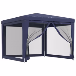 ) vidaXL Party Tent with Mesh Sidewalls Canopy Gazebo Multi Colours Multi Sizes - Blue, 300 x 300 x 246 cm (L x W x H