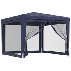 ) vidaXL Party Tent with Mesh Sidewalls Canopy Gazebo Multi Colours Multi Sizes - Blue, 300 x 300 x 246 cm (L x W x H