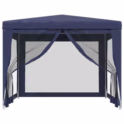 ) vidaXL Party Tent with Mesh Sidewalls Canopy Gazebo Multi Colours Multi Sizes - Blue, 300 x 300 x 246 cm (L x W x H