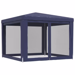 ) vidaXL Party Tent with Mesh Sidewalls Canopy Gazebo Multi Colours Multi Sizes - Blue, 300 x 300 x 246 cm (L x W x H - Additional view 5