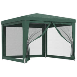 ) vidaXL Party Tent with Mesh Sidewalls Canopy Gazebo Multi Colours Multi Sizes - Green, 300 x 300 x 246 cm (L x W x H