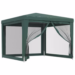 ) vidaXL Party Tent with Mesh Sidewalls Canopy Gazebo Multi Colours Multi Sizes - Green, 300 x 300 x 246 cm (L x W x H