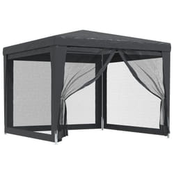 ) vidaXL Party Tent with Mesh Sidewalls Canopy Gazebo Multi Colours Multi Sizes - Anthracite, 300 x 300 x 246 cm (L x W x H