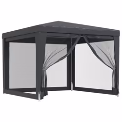 ) vidaXL Party Tent with Mesh Sidewalls Canopy Gazebo Multi Colours Multi Sizes - Anthracite, 300 x 300 x 246 cm (L x W x H