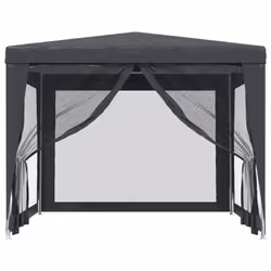 ) vidaXL Party Tent with Mesh Sidewalls Canopy Gazebo Multi Colours Multi Sizes - Anthracite, 300 x 300 x 246 cm (L x W x H