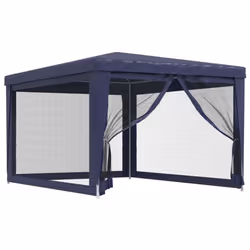 ) vidaXL Party Tent with Mesh Sidewalls Canopy Gazebo Multi Colours Multi Sizes - Blue, 297 x 396 x 246 cm (L x W x H - Additional view 2
