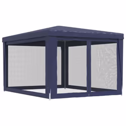 ) vidaXL Party Tent with Mesh Sidewalls Canopy Gazebo Multi Colours Multi Sizes - Blue, 297 x 396 x 246 cm (L x W x H - Additional view 5