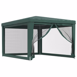 ) vidaXL Party Tent with Mesh Sidewalls Canopy Gazebo Multi Colours Multi Sizes - Green, 297 x 396 x 246 cm (L x W x H