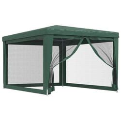 ) vidaXL Party Tent with Mesh Sidewalls Canopy Gazebo Multi Colours Multi Sizes - Green, 297 x 396 x 246 cm (L x W x H