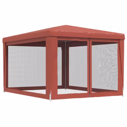 ) vidaXL Party Tent with Mesh Sidewalls Canopy Gazebo Multi Colours Multi Sizes - Red, 297 x 396 x 246 cm (L x W x H - Additional view 5