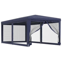 ) vidaXL Party Tent with Mesh Sidewalls Canopy Gazebo Multi Colours Multi Sizes - Blue, 296 x 594 x 258 cm (L x W x H