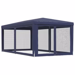 ) vidaXL Party Tent with Mesh Sidewalls Canopy Gazebo Multi Colours Multi Sizes - Blue, 296 x 594 x 258 cm (L x W x H - Additional view 6