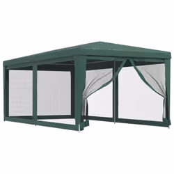 ) vidaXL Party Tent with Mesh Sidewalls Canopy Gazebo Multi Colours Multi Sizes - Green, 296 x 594 x 258 cm (L x W x H
