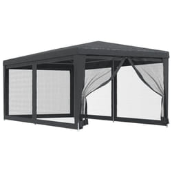) vidaXL Party Tent with Mesh Sidewalls Canopy Gazebo Multi Colours Multi Sizes - Anthracite, 296 x 594 x 258 cm (L x W x H