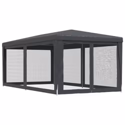 ) vidaXL Party Tent with Mesh Sidewalls Canopy Gazebo Multi Colours Multi Sizes - Anthracite, 296 x 594 x 258 cm (L x W x H