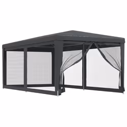 ) vidaXL Party Tent with Mesh Sidewalls Canopy Gazebo Multi Colours Multi Sizes - Anthracite, 296 x 594 x 258 cm (L x W x H