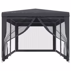 ) vidaXL Party Tent with Mesh Sidewalls Canopy Gazebo Multi Colours Multi Sizes - Anthracite, 296 x 594 x 258 cm (L x W x H - Additional view 4