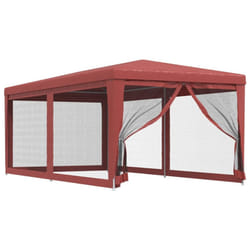 ) vidaXL Party Tent with Mesh Sidewalls Canopy Gazebo Multi Colours Multi Sizes - Red, 296 x 594 x 258 cm (L x W x H