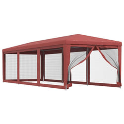 ) vidaXL Party Tent with Mesh Sidewalls Canopy Gazebo Multi Colours Multi Sizes - Red, 300 x 898 x 258 cm (L x W x H