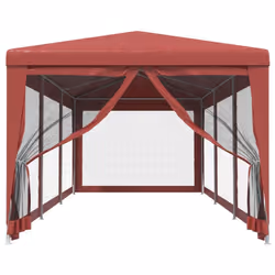 ) vidaXL Party Tent with Mesh Sidewalls Canopy Gazebo Multi Colours Multi Sizes - Red, 300 x 898 x 258 cm (L x W x H