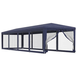 ) vidaXL Party Tent with Mesh Sidewalls Canopy Gazebo Multi Colours Multi Sizes - Blue, 300 x 1200 x 260 cm (L x W x H
