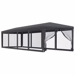 ) vidaXL Party Tent with Mesh Sidewalls Canopy Gazebo Multi Colours Multi Sizes - Anthracite, 300 x 1200 x 260 cm (L x W x H
