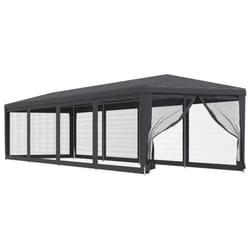 ) vidaXL Party Tent with Mesh Sidewalls Canopy Gazebo Multi Colours Multi Sizes - Anthracite, 300 x 1200 x 260 cm (L x W x H