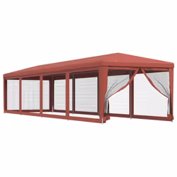 ) vidaXL Party Tent with Mesh Sidewalls Canopy Gazebo Multi Colours Multi Sizes - Red, 300 x 1200 x 260 cm (L x W x H