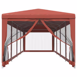) vidaXL Party Tent with Mesh Sidewalls Canopy Gazebo Multi Colours Multi Sizes - Red, 300 x 1200 x 260 cm (L x W x H