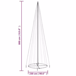 vidaXL Christmas Cone Tree Warm White 1134 LEDs Holiday Decoration Xmas Tree