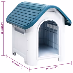 vidaXL Dog House Polypropylene Pet Carrier Animal Supply Kennel Cage Blue/Grey - blue - Additional view 3
