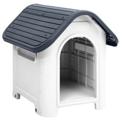 vidaXL Dog House Polypropylene Pet Carrier Animal Supply Kennel Cage Blue/Grey - grey