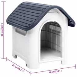 vidaXL Dog House Polypropylene Pet Carrier Animal Supply Kennel Cage Blue/Grey - grey