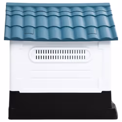 vidaXL Dog House Polypropylene Pet Carrier Animal Supply Kennel Cage Blue/Grey - Blue, white, black