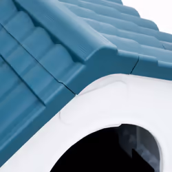 vidaXL Dog House Polypropylene Pet Carrier Animal Supply Kennel Cage Blue/Grey - Blue, white, black - Additional view 6