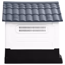 vidaXL Dog House Polypropylene Pet Carrier Animal Supply Kennel Cage Blue/Grey - Grey, white, black - Additional view 2