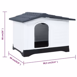 vidaXL Dog House Polypropylene Pet Carrier Animal Supply Kennel Cage Blue/Grey - Grey, white, black
