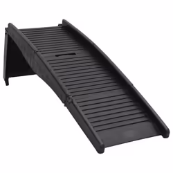 vidaXL Folding Dog Ramp Black 153x40x12.5 cm Plastic Pet Bridge Stair Cat Step - Additional view 4
