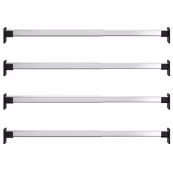 vidaXL 4x Telescopic Wardrobe Rails Silver 58-100 cm Wardrobe Hanging Rail