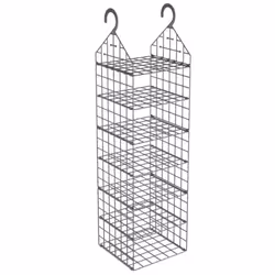 vidaXL 2x Hanging Closet Organiser with 7 Shelves Hanging Wardrobe Organiser