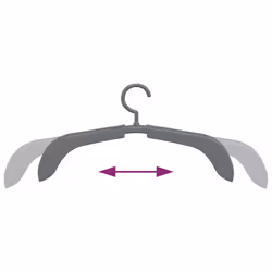 vidaXL 10x Extendable Clothes Hangers Grey Coat Rack Pull-out Clothes Hanger - Additional view 6