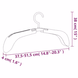 vidaXL 10x Extendable Clothes Hangers Grey Coat Rack Pull-out Clothes Hanger - Additional view 7