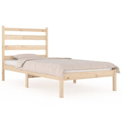 vidaXL Solid Wood Pine Bed Frame Wooden Bedstead Bed Base Multi Colours/Sizes - brown, 100 x 200 cm