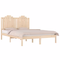 vidaXL Bed Frame Bed Base Bedstead Bedroom Mattress Foundation Solid Wood Pine - brown, 140 x 200 cm - Additional view 2